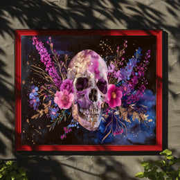 Floral Skull Art Poster
