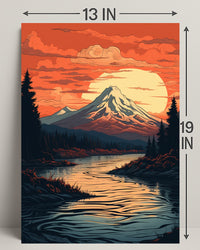 Serene Mountain Sunset Poster PosterGoat
