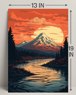 Serene Mountain Sunset Poster PosterGoat