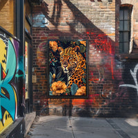 Majestic Leopard in Bloom Wall Art Print