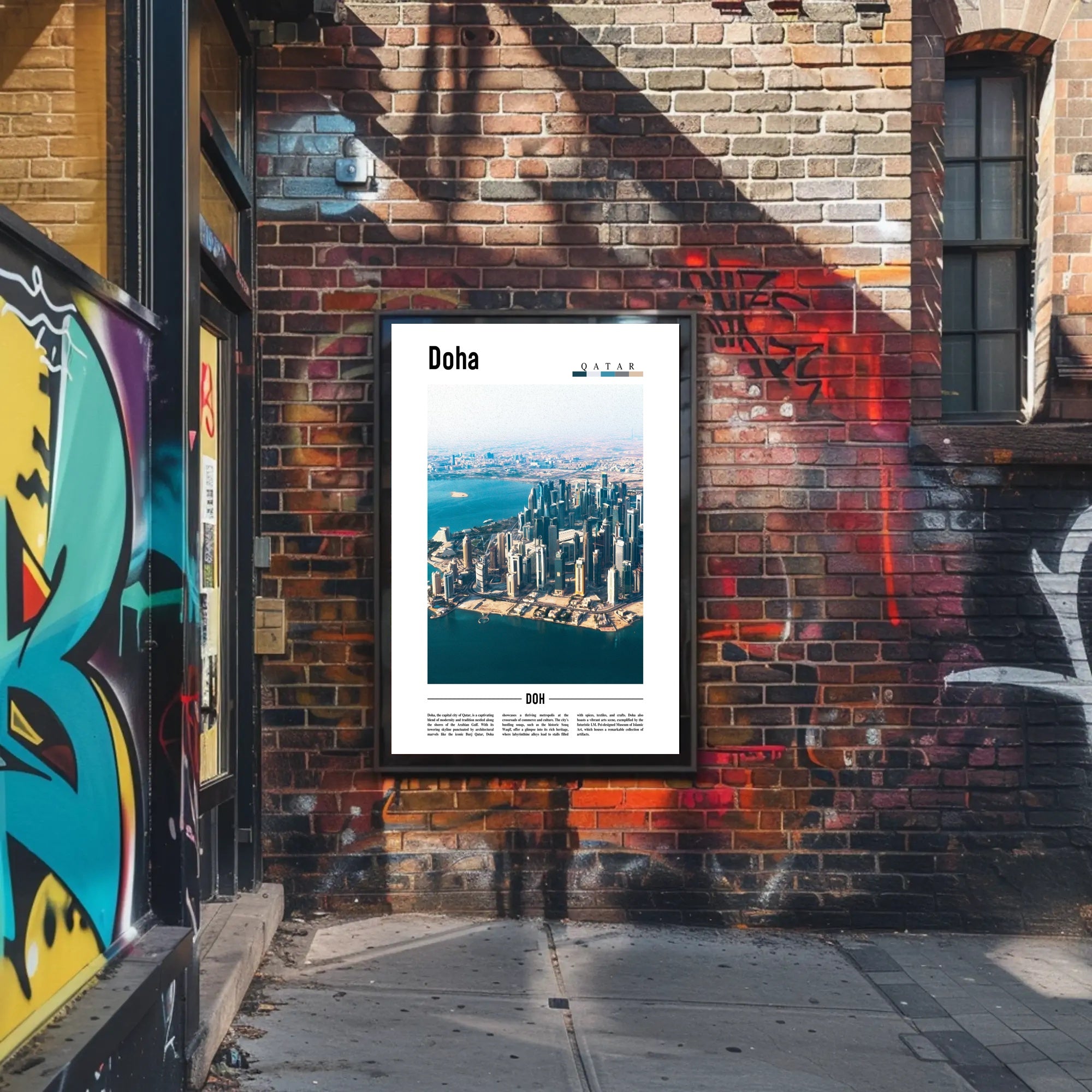 Doha Cityscape Vibrance: Modern Architecture and Culture Urban or Cityscape Poster PosterGoat