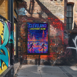 Cleveland Lakefront Glow Poster