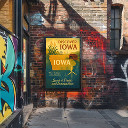 Iowa's Heartfelt Harmony: Nostalgic Travel Poster