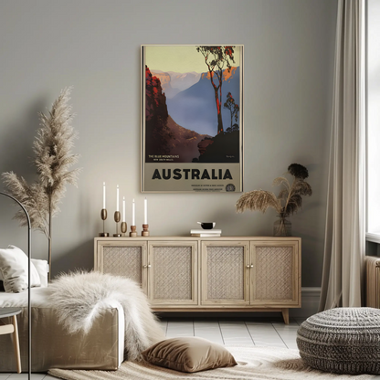 Australia - The Blue Mountains Vintage Travel Poster
