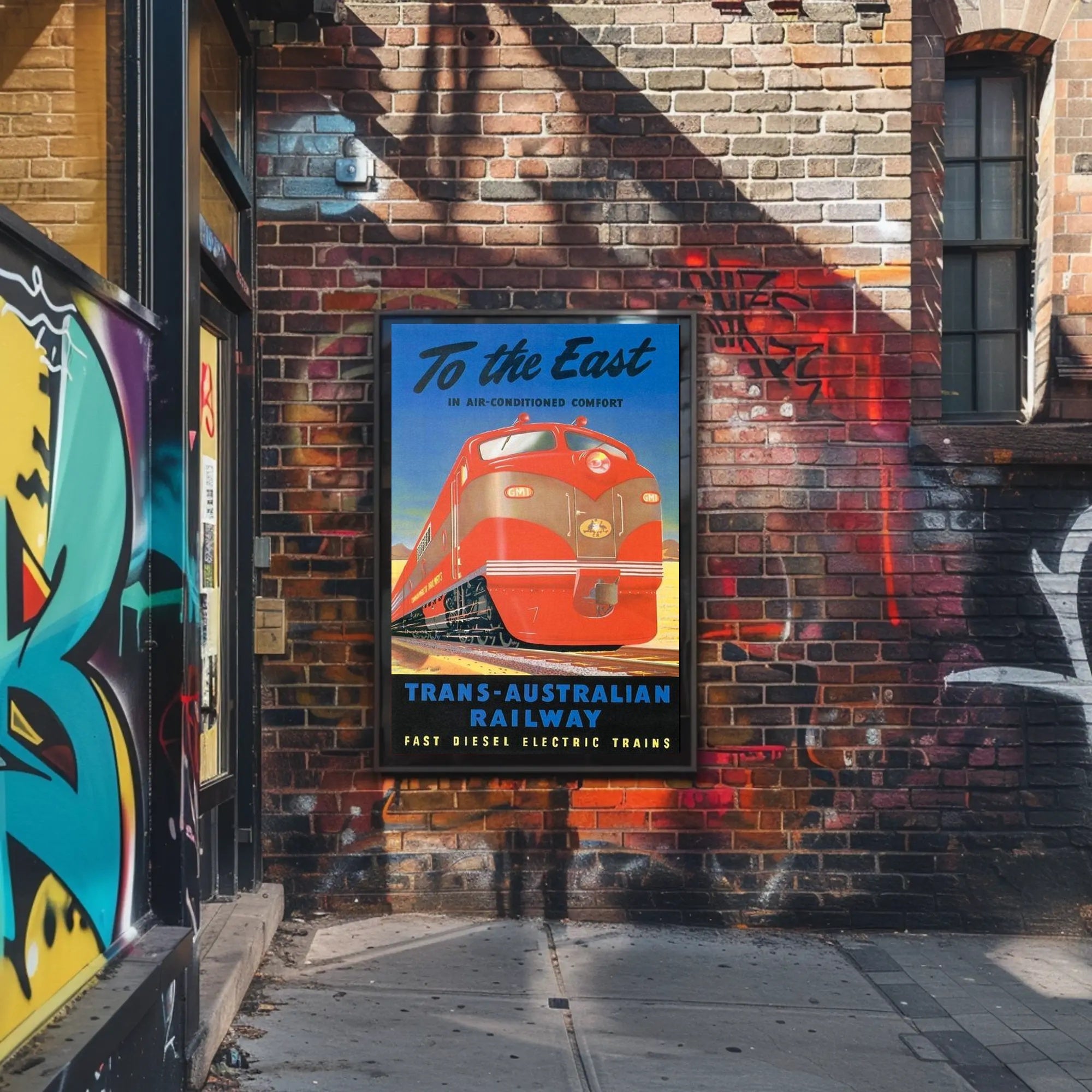 Journey to the East with Trans-Australian Railway Poster PosterGoat