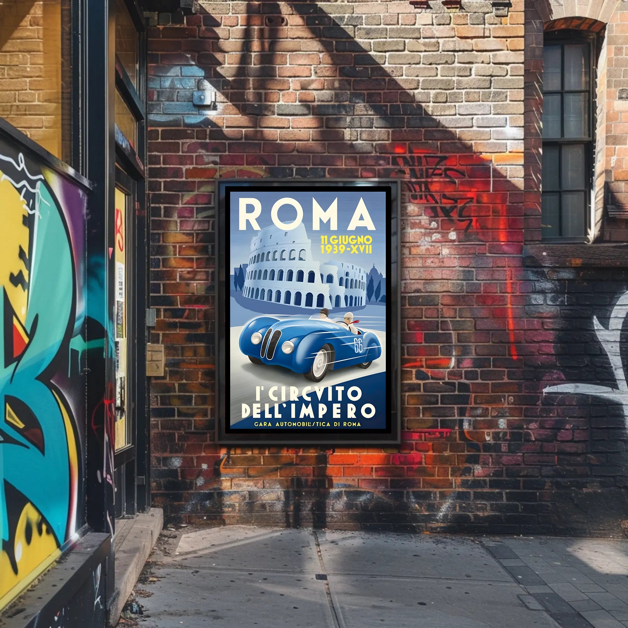 Historic Rome Car Race Poster