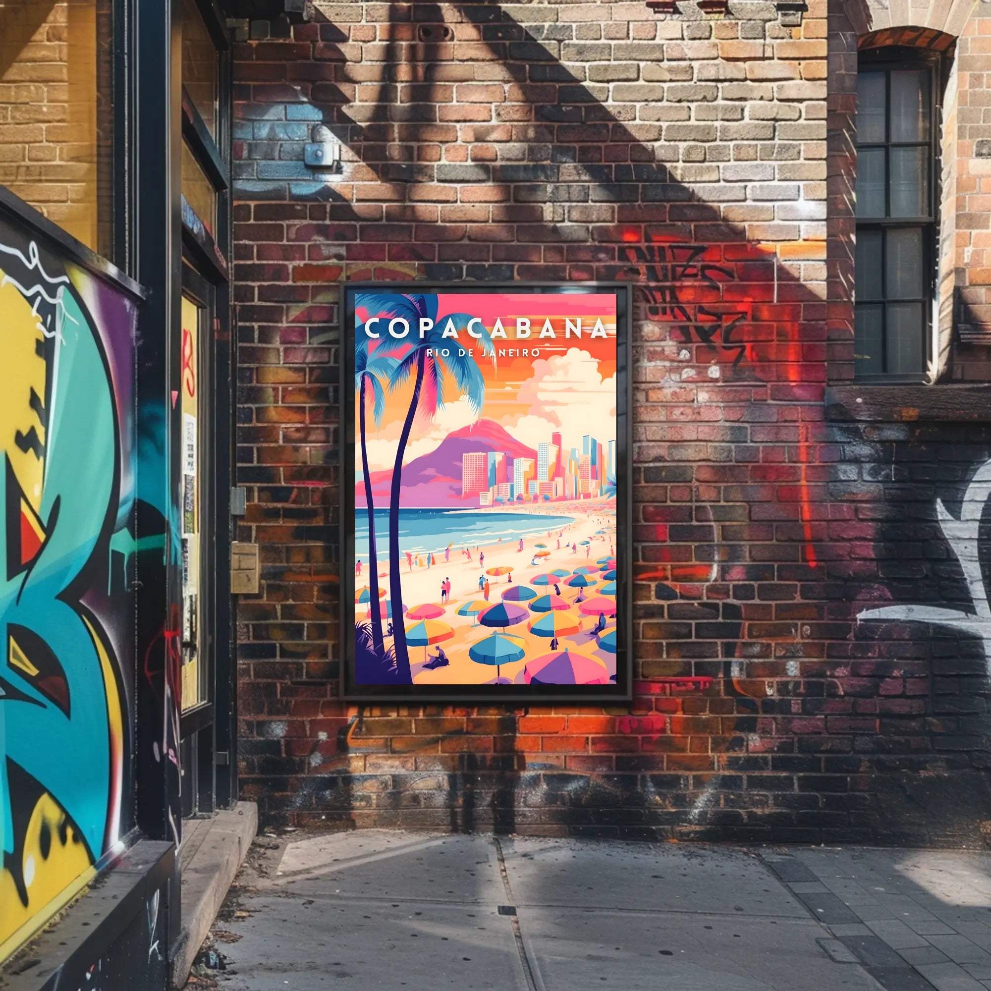 Copacabana Beach Rio de Janeiro Travel Poster