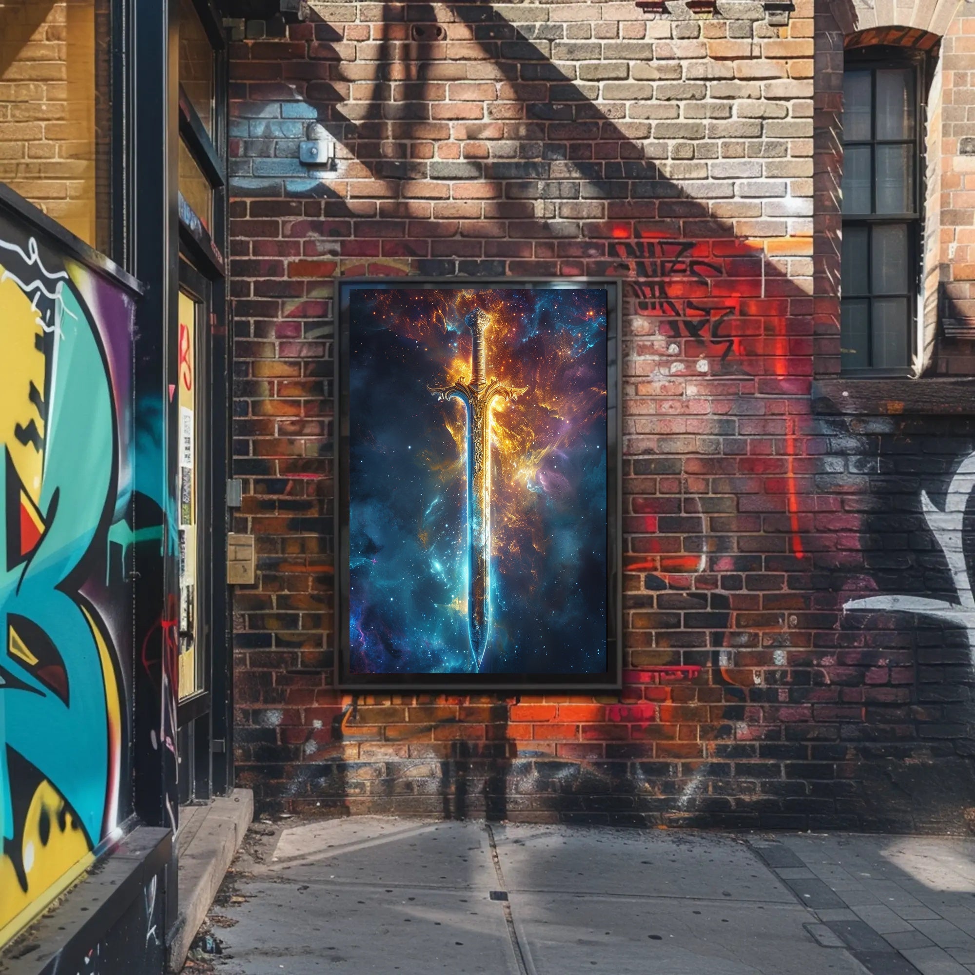 Cosmic Blade Art Print Poster for Home Decor and Wanderlust Enthusiasts PosterGoat