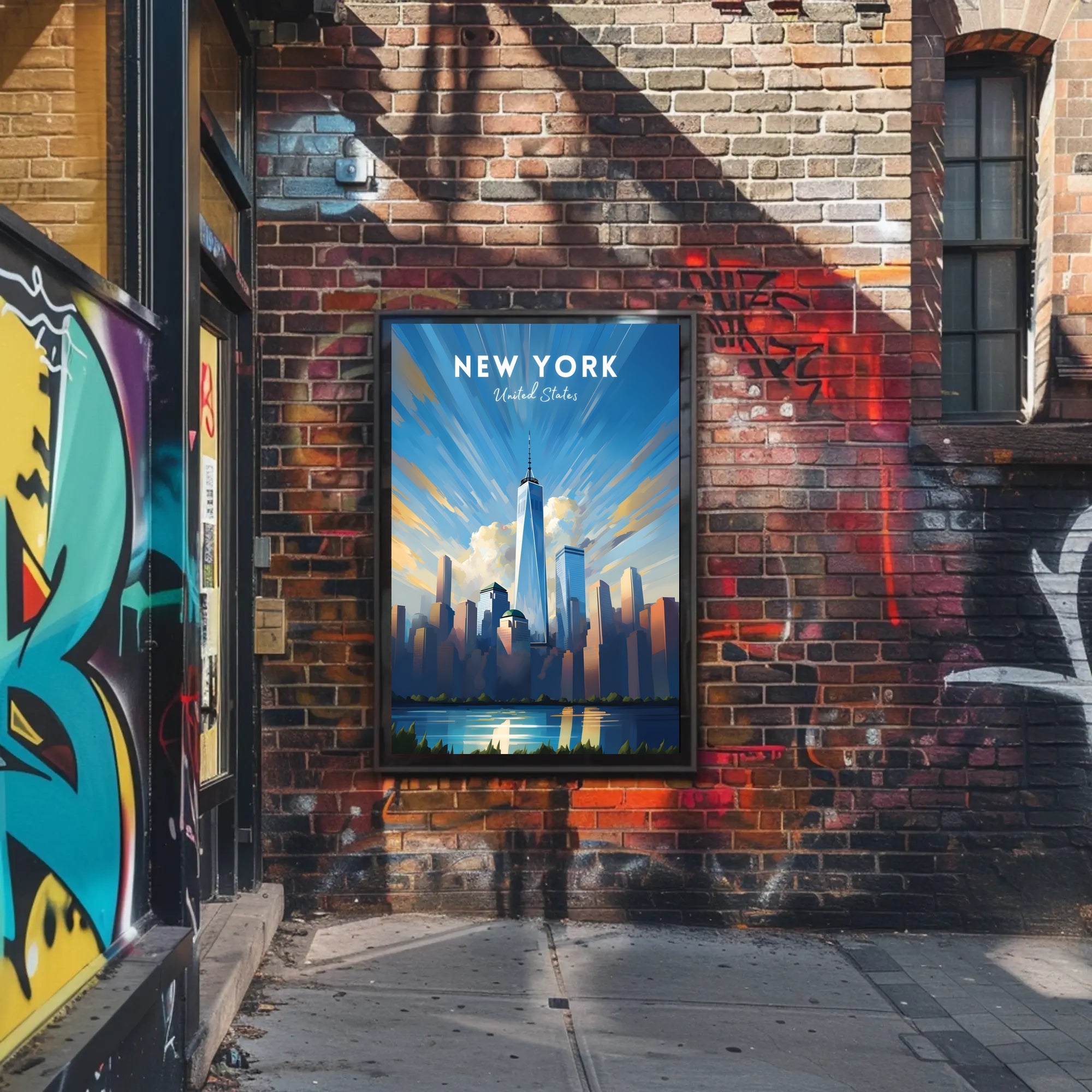 New York City Skyline Vibrant Urban or Cityscape Poster