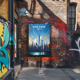 New York City Skyline Poster Modern Wall Art