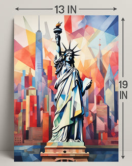 Statue Of Liberty Geometric Splendor Poster