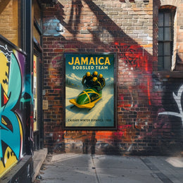 Jamaica Bobsled Team 1988 Calgary Winter Poster