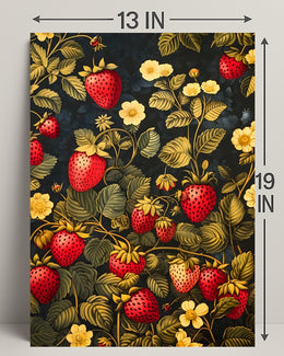 Strawberry Botanical Art Poster in Abstract or Artistic Poster