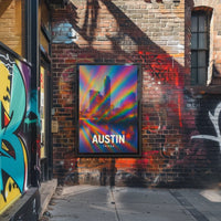 Austin Cityscape Psychedelic Pop Art Urban Poster