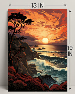 Sunset Over The Ocean Poster