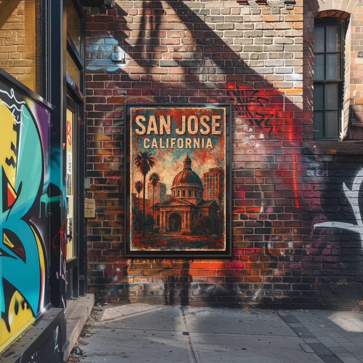 San Jose Architecture Retro Collector Poster