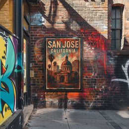 San Jose Architecture Retro Collector Poster