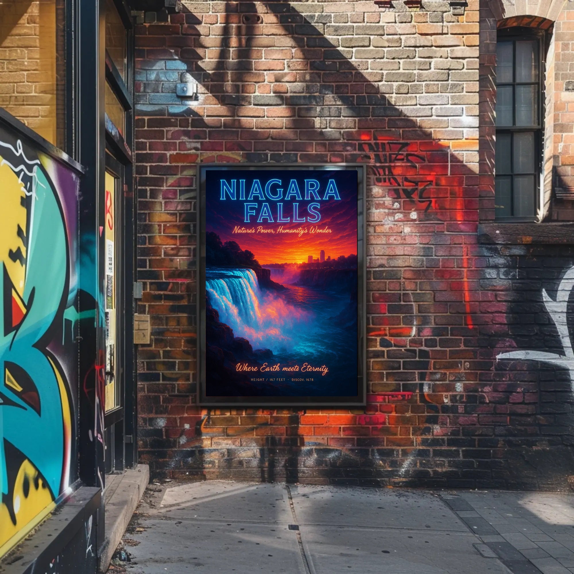 Niagara Falls Sunset Travel Poster PosterGoat