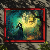 Moonlit Lovers in Enchanted Forest Poster