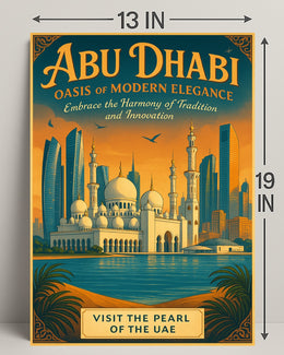 Abu Dhabi Elegance: Vintage Travel Poster