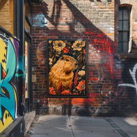Capybara in Bloom Wall Art Print