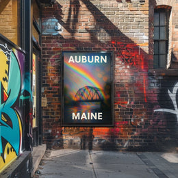 Auburn Maine Rainbow Bridge Photography Wanderlust Poster