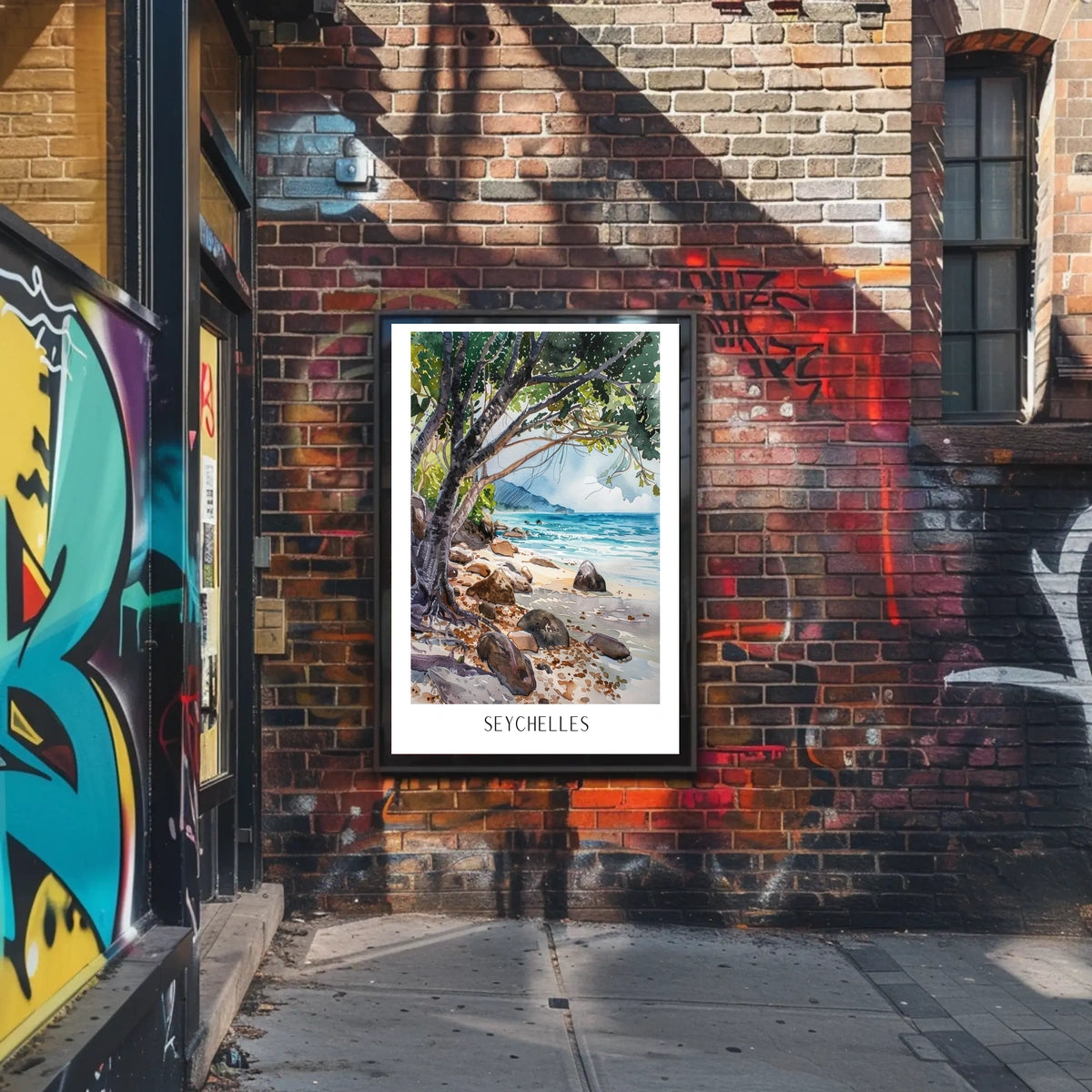 Seychelles Beach Scene Poster