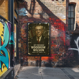 Woodrow Wilson 28th President of the United States Damaged Photograph Poster