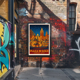 Plaza In Gold Kansas City Poster