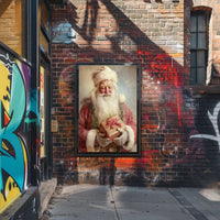 Santa Claus With A Gift Poster