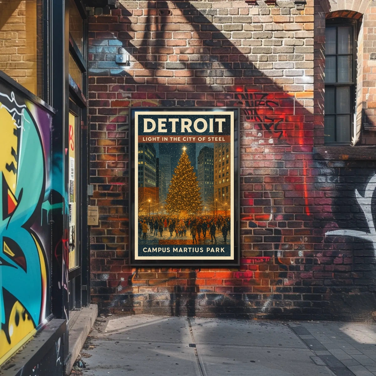 Detroit Light In The City Of Steel Poster
