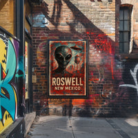 Roswell UFO Vintage Distressed SciFi Collectors Poster