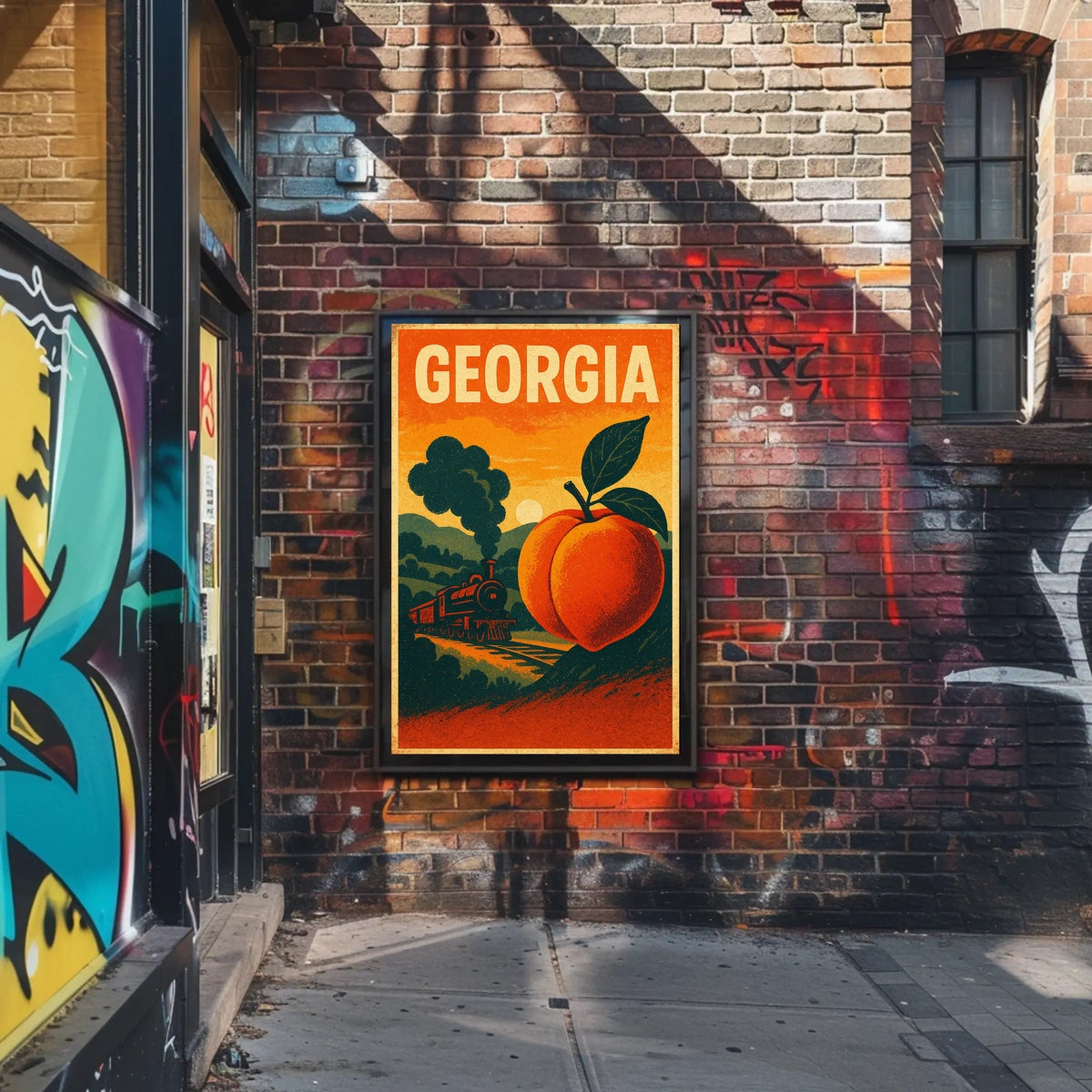 Georgia Land of Peaches and Trains Poster