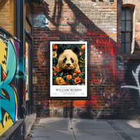 William Morris-Inspired Panda Floral Art - Artistic Poster