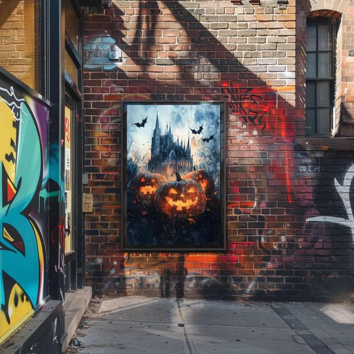 Gothic Ominous Castle Halloween-Themed Cultural Poster