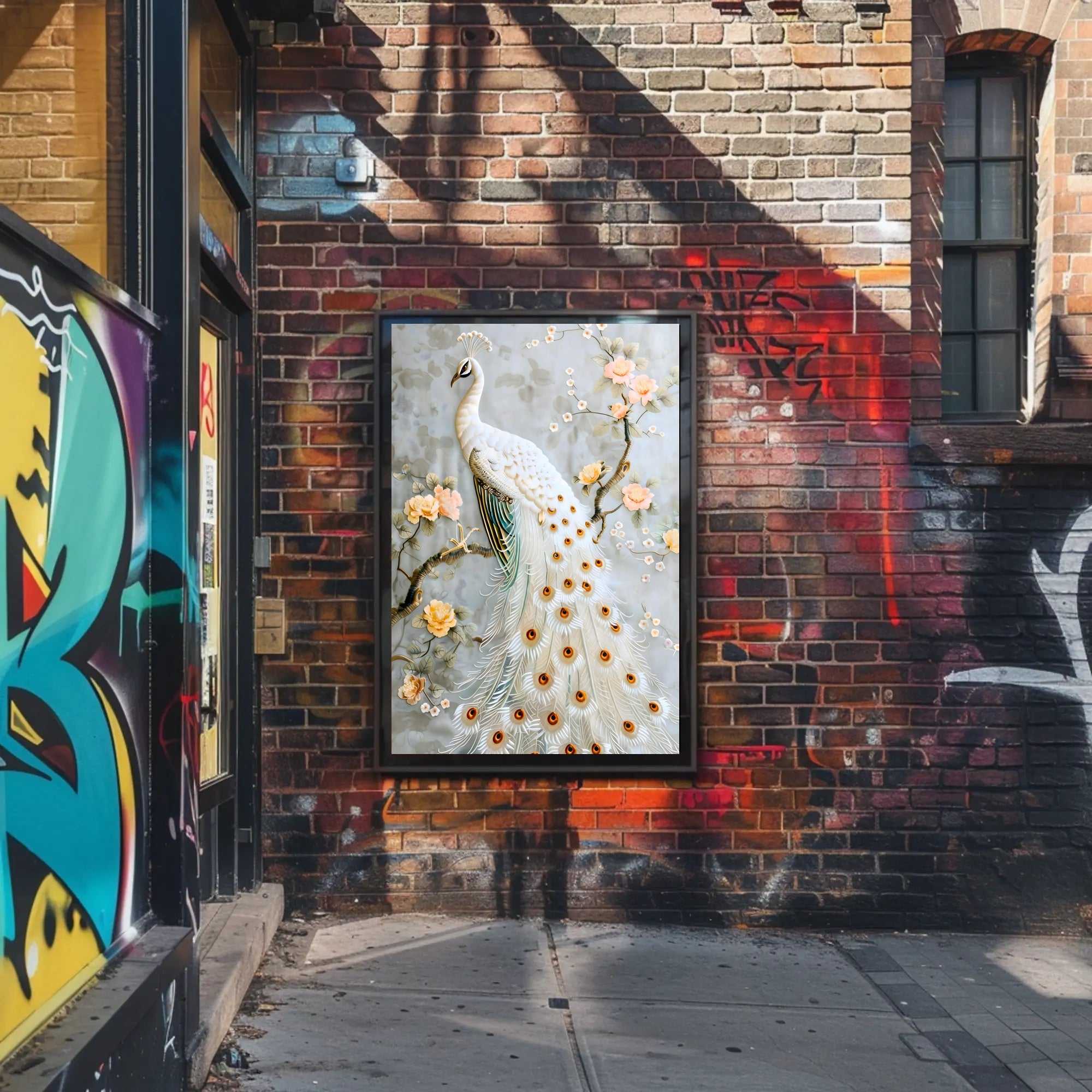 White Peacock Elegance Cultural or Heritage Poster