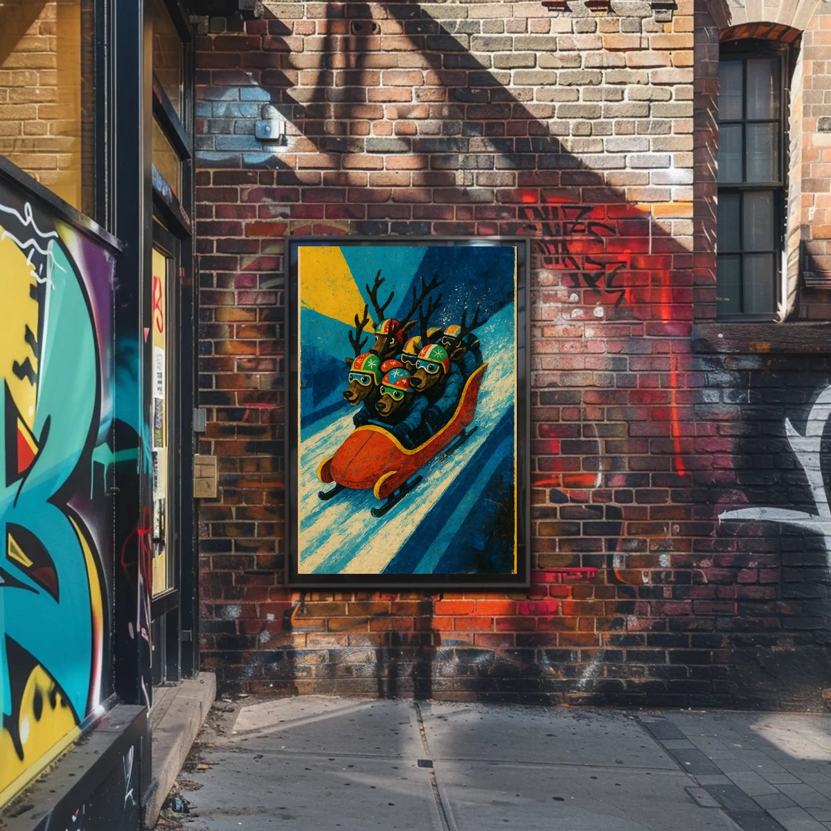 Reindeer Bobsled Adventure Poster