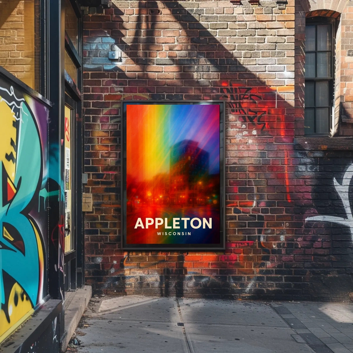 Appleton Vibrant Nightscape Abstract Art Poster