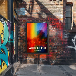 Appleton Vibrant Nightscape Abstract Art Poster