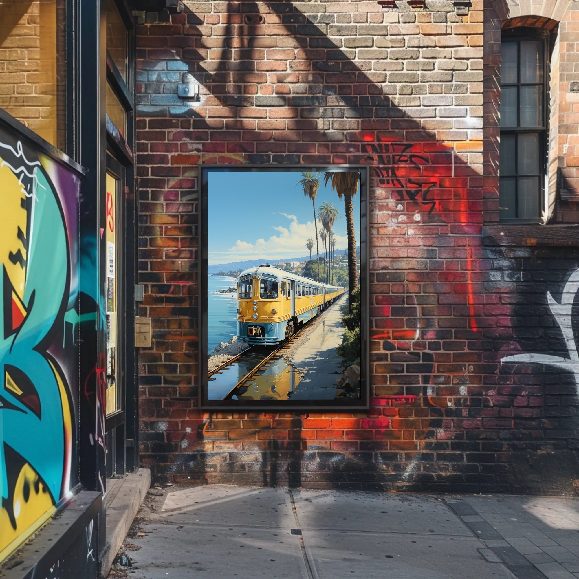 Coastal Train Journey Poster