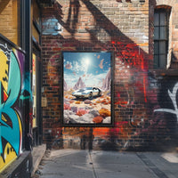Surreal Vintage Car in Dreamscape Futuristic Sci-Fi Poster