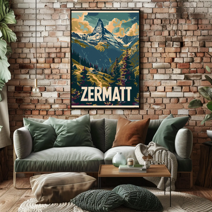 Zermatt Switzerland Matterhorn Alps Travel Poster