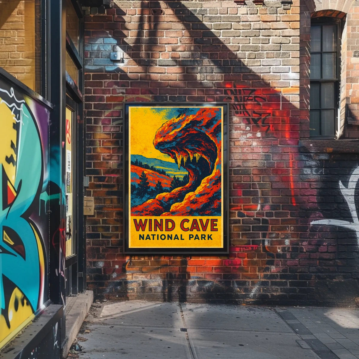 Wind Cave National Park Adventure Vintage Explorer Poster