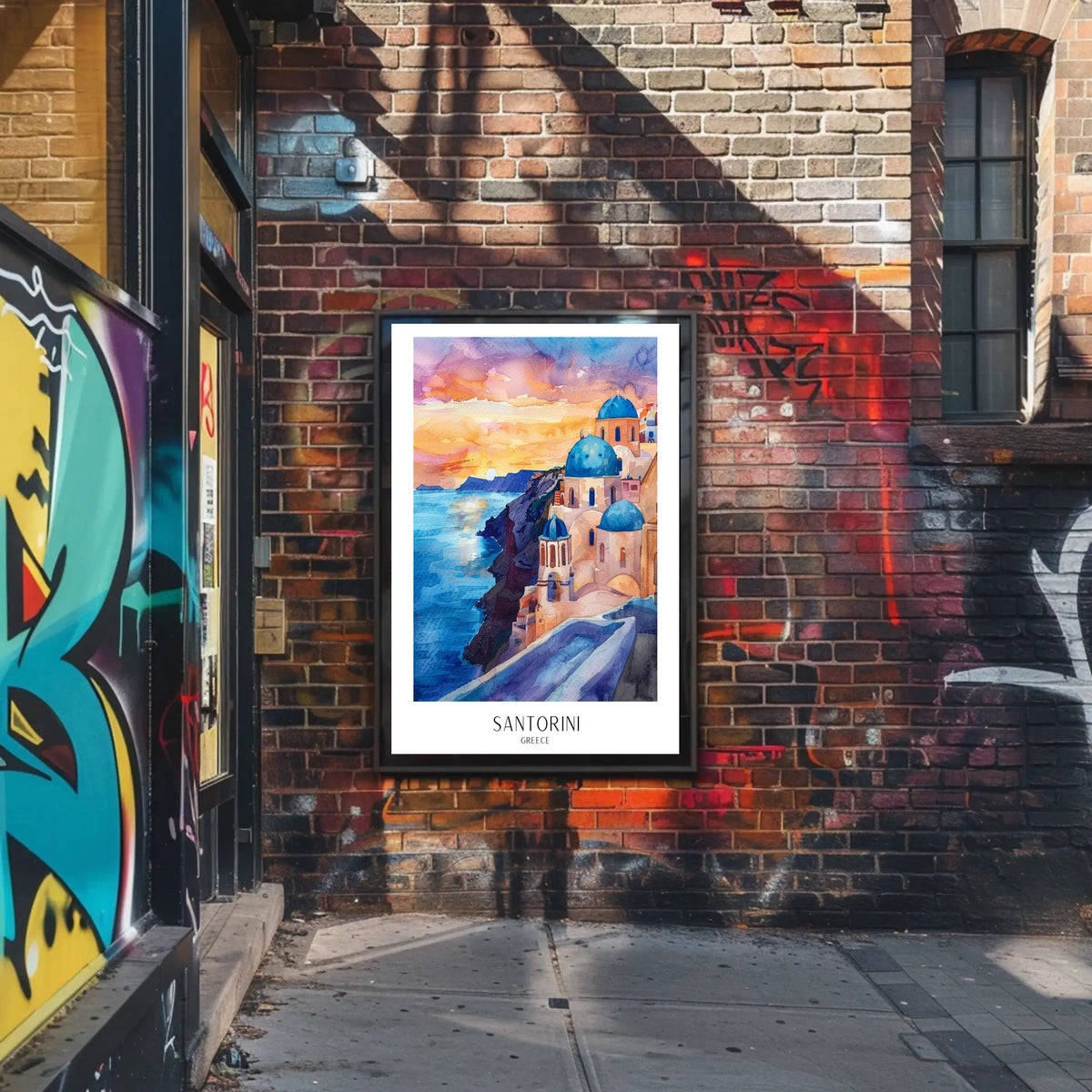 Santorini Sunset Poster