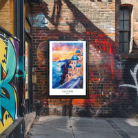 Santorini Sunset Poster