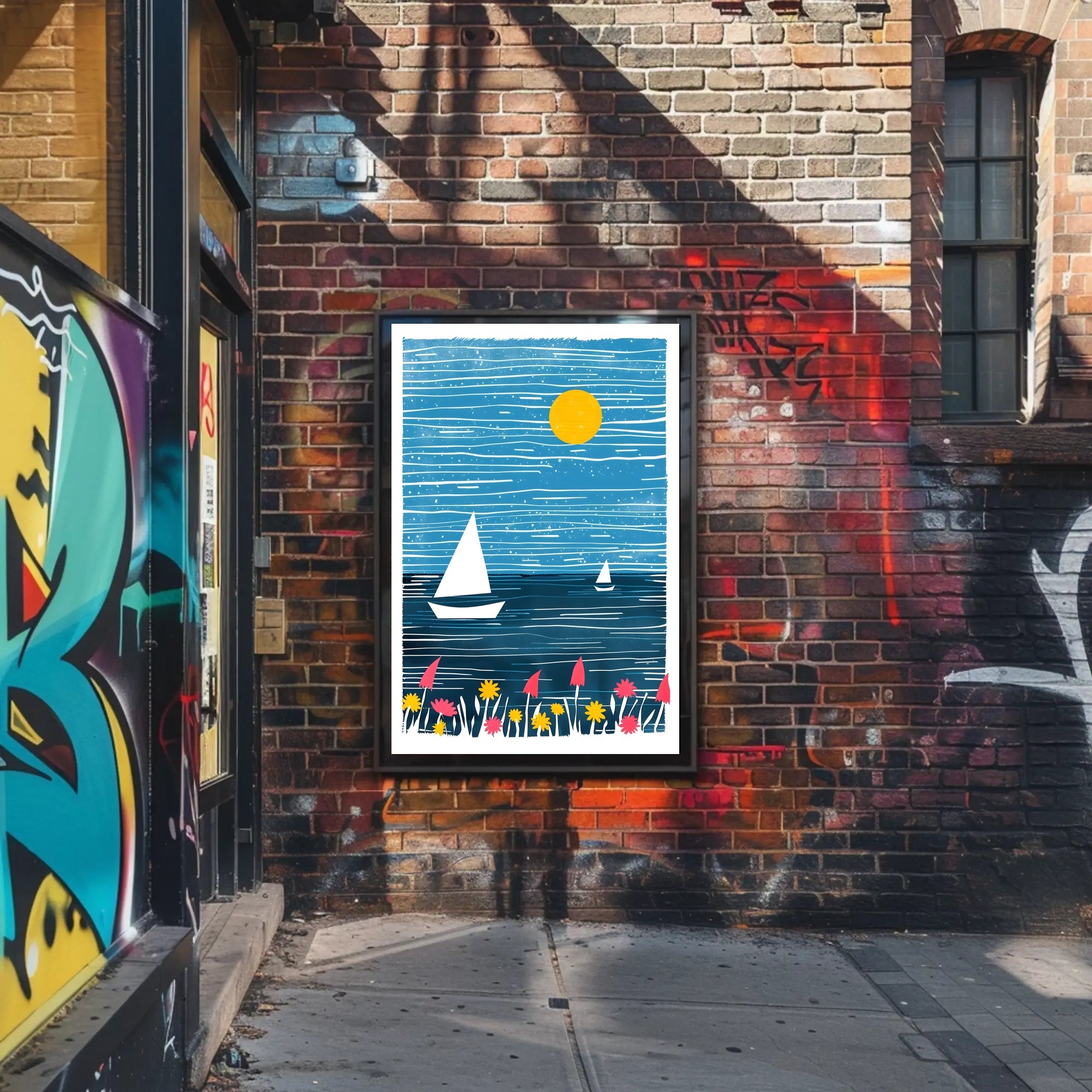 Seascape Poster Modern Coastal Wall Art Print