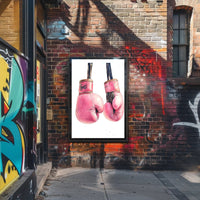 Pink Boxing Gloves Poster Decorative Sports Wall Art
