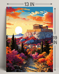 Sunset Over The Acropolis Poster