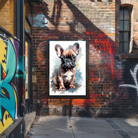 French Bulldog Watercolor Poster Wall Art