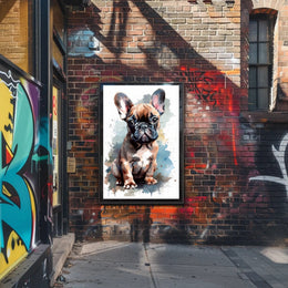 French Bulldog Watercolor Poster Wall Art